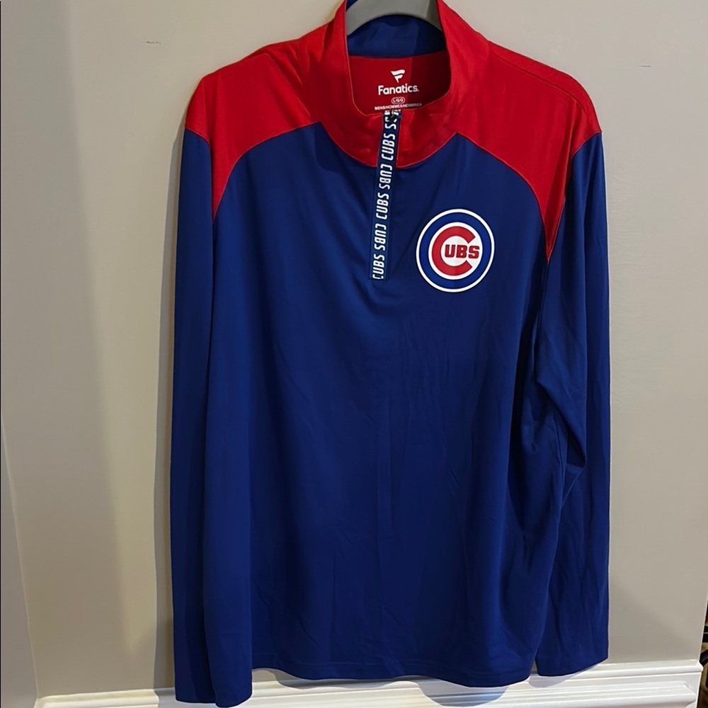 Chicago Cubs Men’s Quarter Zip Pullover Fanatics Size Large